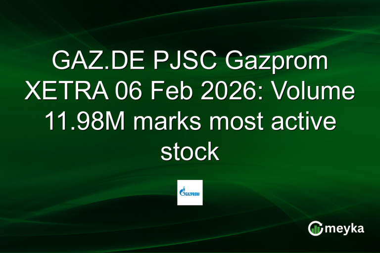 GAZ.DE PJSC Gazprom XETRA 06 Feb 2026: Volume 11.98M marks most active stock