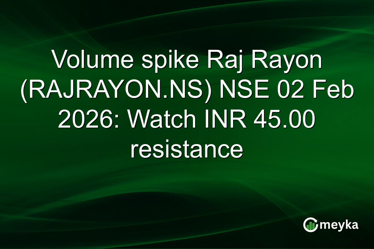 Volume spike Raj Rayon (RAJRAYON.NS) NSE 02 Feb 2026: Watch INR 45.00 resistance