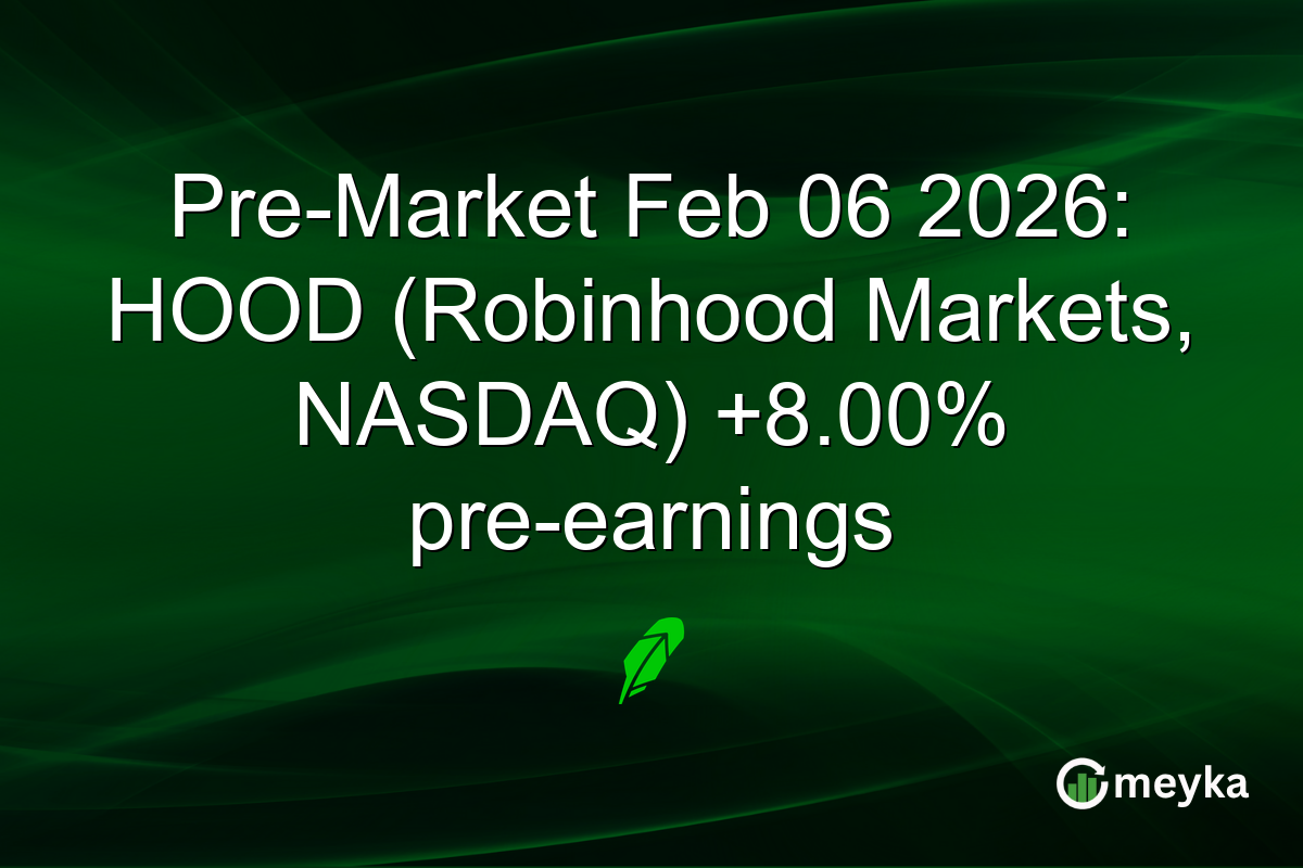 Pre-Market Feb 06 2026: HOOD (Robinhood Markets, NASDAQ) +8.00% pre-earnings