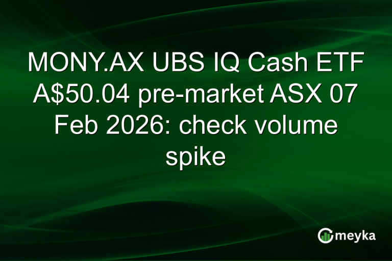 MONY.AX UBS IQ Cash ETF A$50.04 pre-market ASX 07 Feb 2026: check volume spike