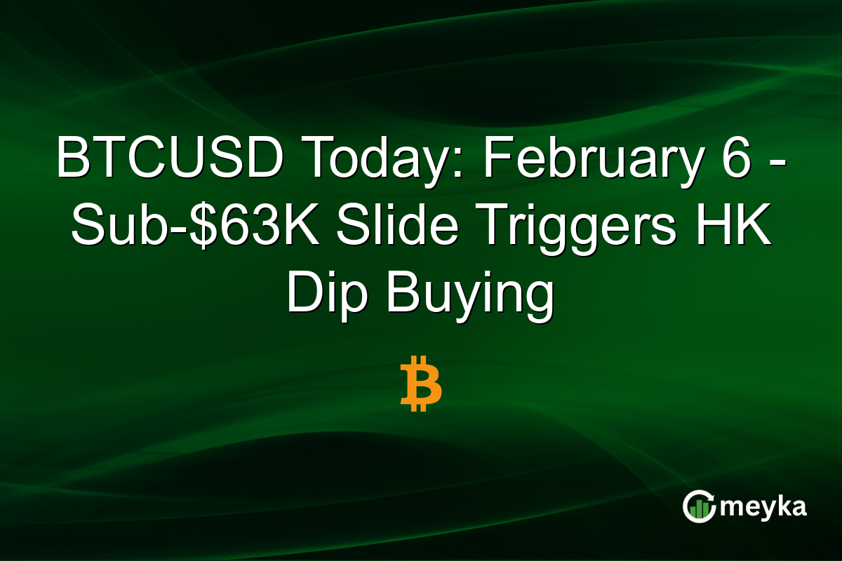 BTCUSD Today: February 6 - Sub-$63K Slide Triggers HK Dip Buying