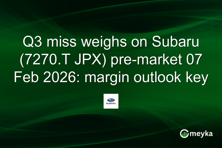 Q3 miss weighs on Subaru (7270.T JPX) pre-market 07 Feb 2026: margin outlook key