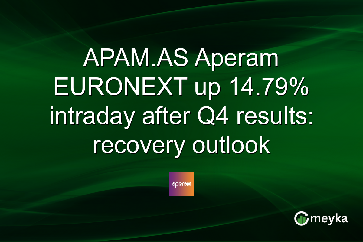 APAM.AS Aperam EURONEXT up 14.79% intraday after Q4 results: recovery outlook