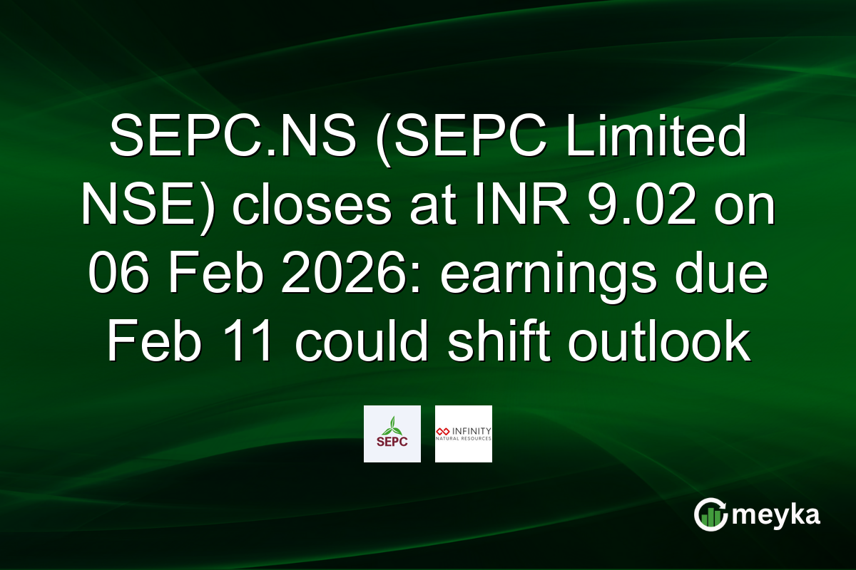 SEPC.NS (SEPC Limited NSE) closes at INR 9.02 on 06 Feb 2026: earnings due Feb 11 could shift outlook