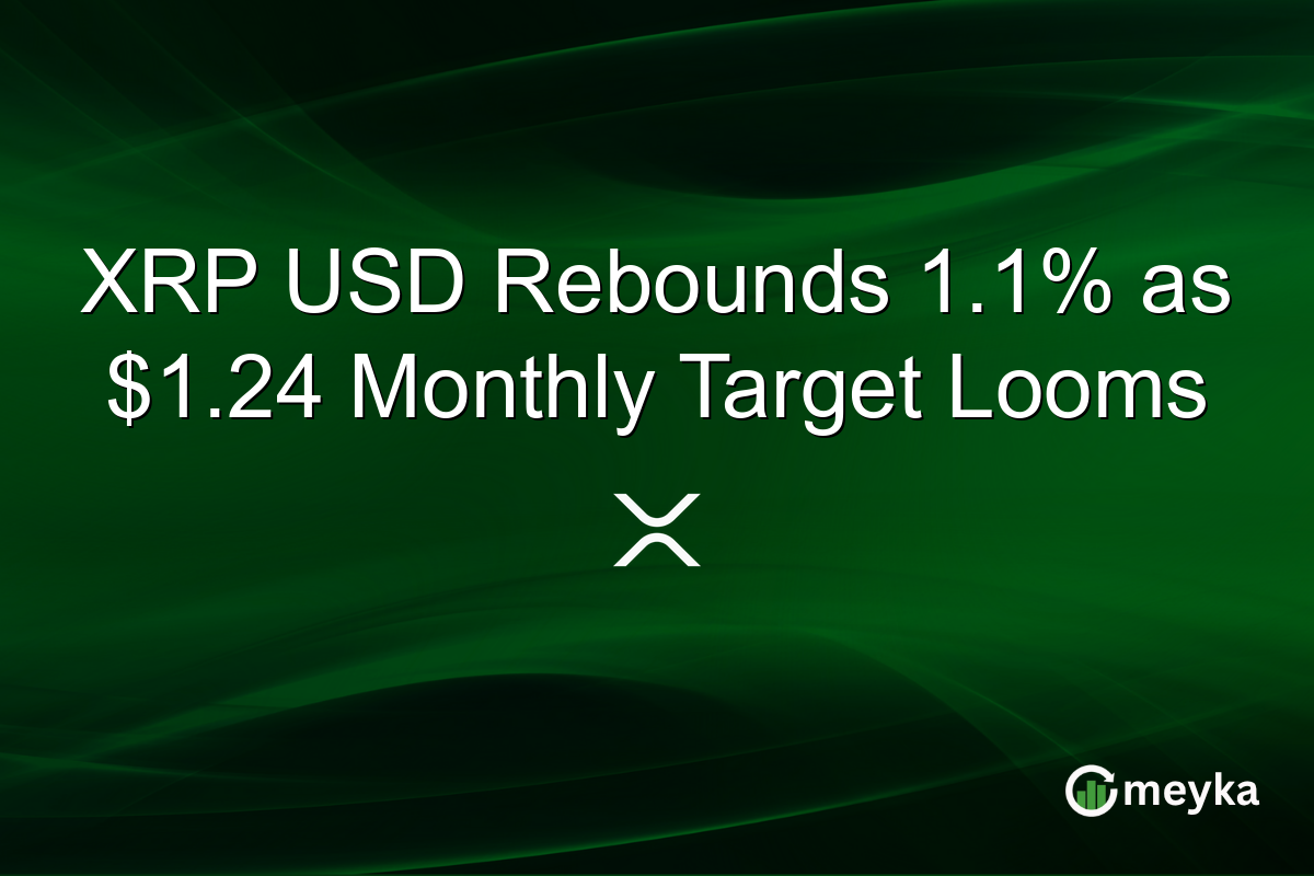 XRP USD Rebounds 1.1% as $1.24 Monthly Target Looms