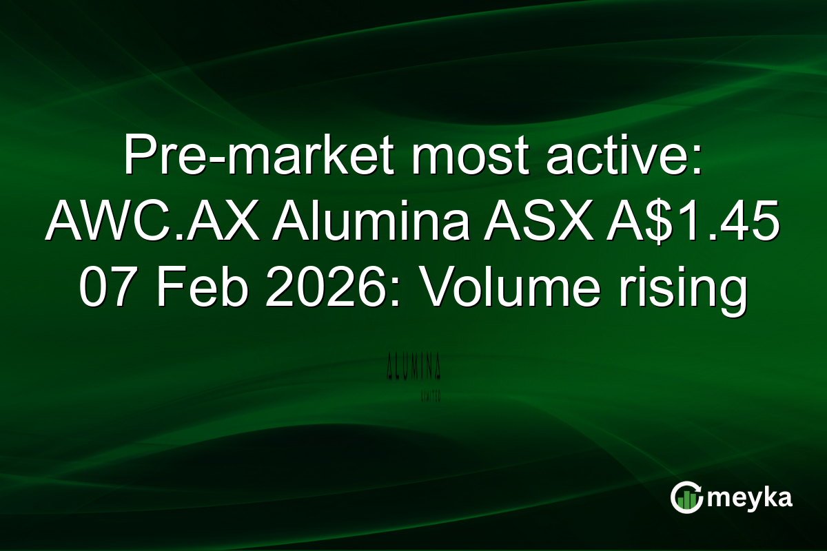 Pre-market most active: AWC.AX Alumina ASX A$1.45 07 Feb 2026: Volume rising