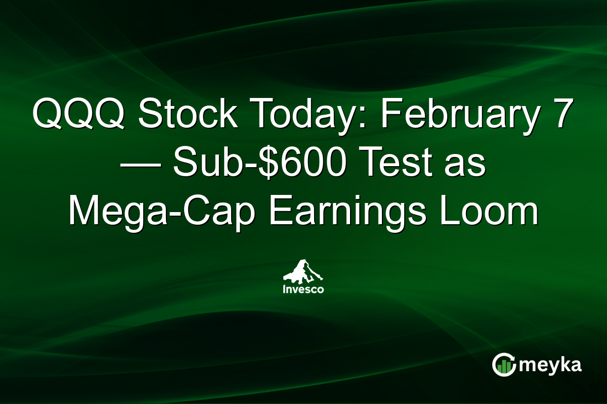QQQ Stock Today: February 7 — Sub-$600 Test as Mega-Cap Earnings Loom
