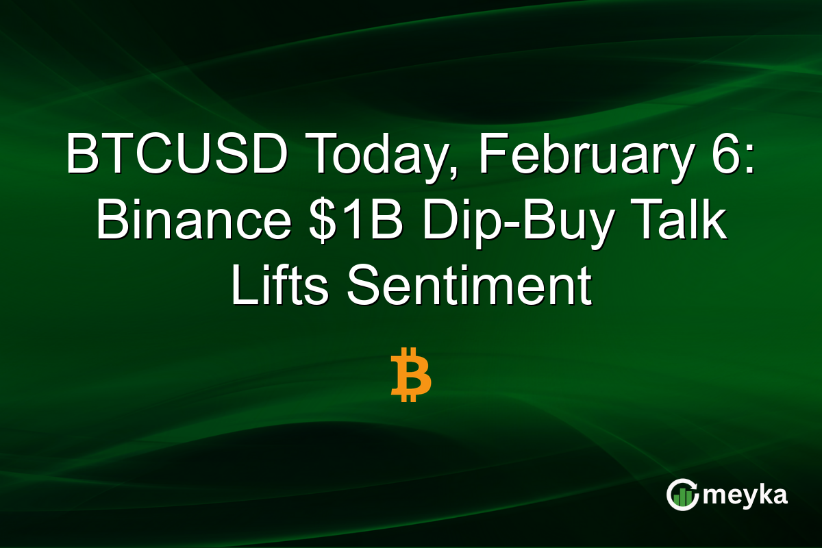 BTCUSD Today, February 6: Binance $1B Dip-Buy Talk Lifts Sentiment