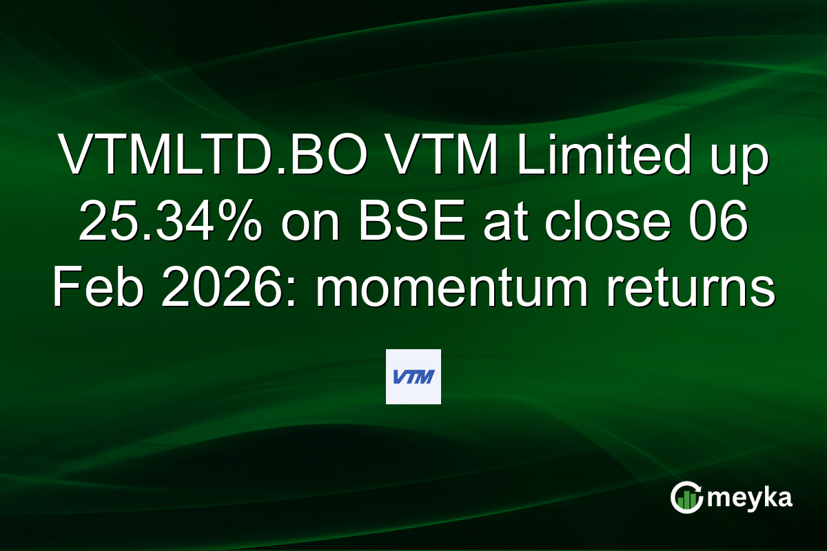 VTMLTD.BO VTM Limited up 25.34% on BSE at close 06 Feb 2026: momentum returns