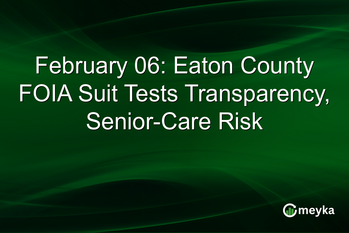 February 06: Eaton County FOIA Suit Tests Transparency, Senior-Care Risk