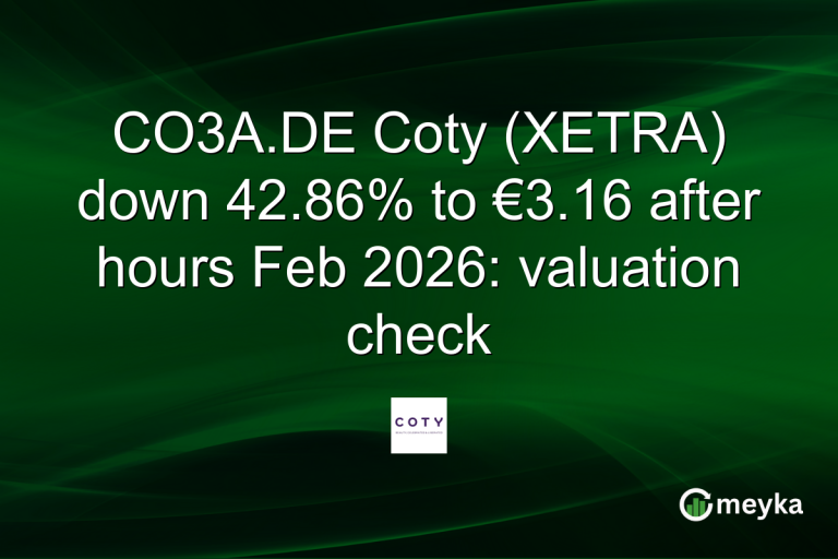 CO3A.DE Coty (XETRA) down 42.86% to €3.16 after hours Feb 2026: valuation check