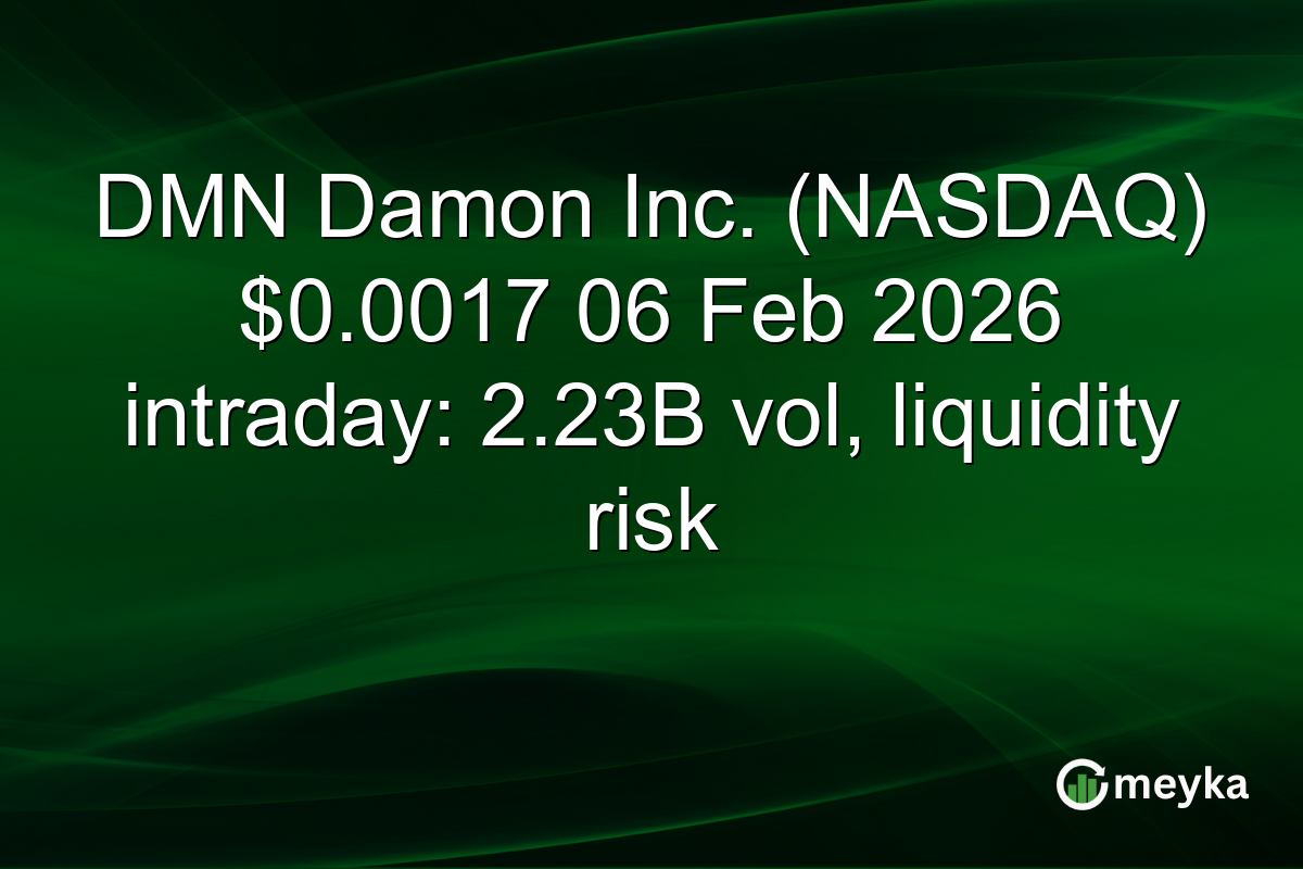 DMN Damon Inc. (NASDAQ) $0.0017 06 Feb 2026 intraday: 2.23B vol, liquidity risk