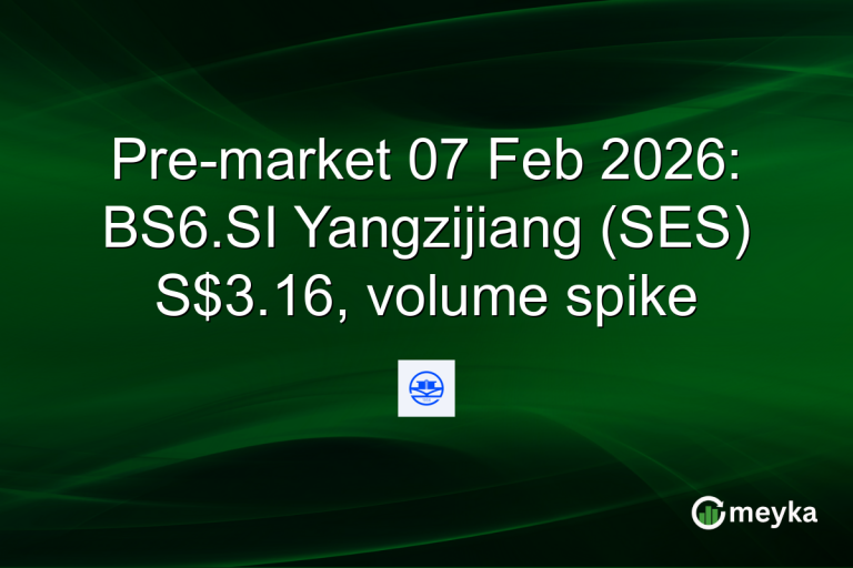 Pre-market 07 Feb 2026: BS6.SI Yangzijiang (SES) S$3.16, volume spike