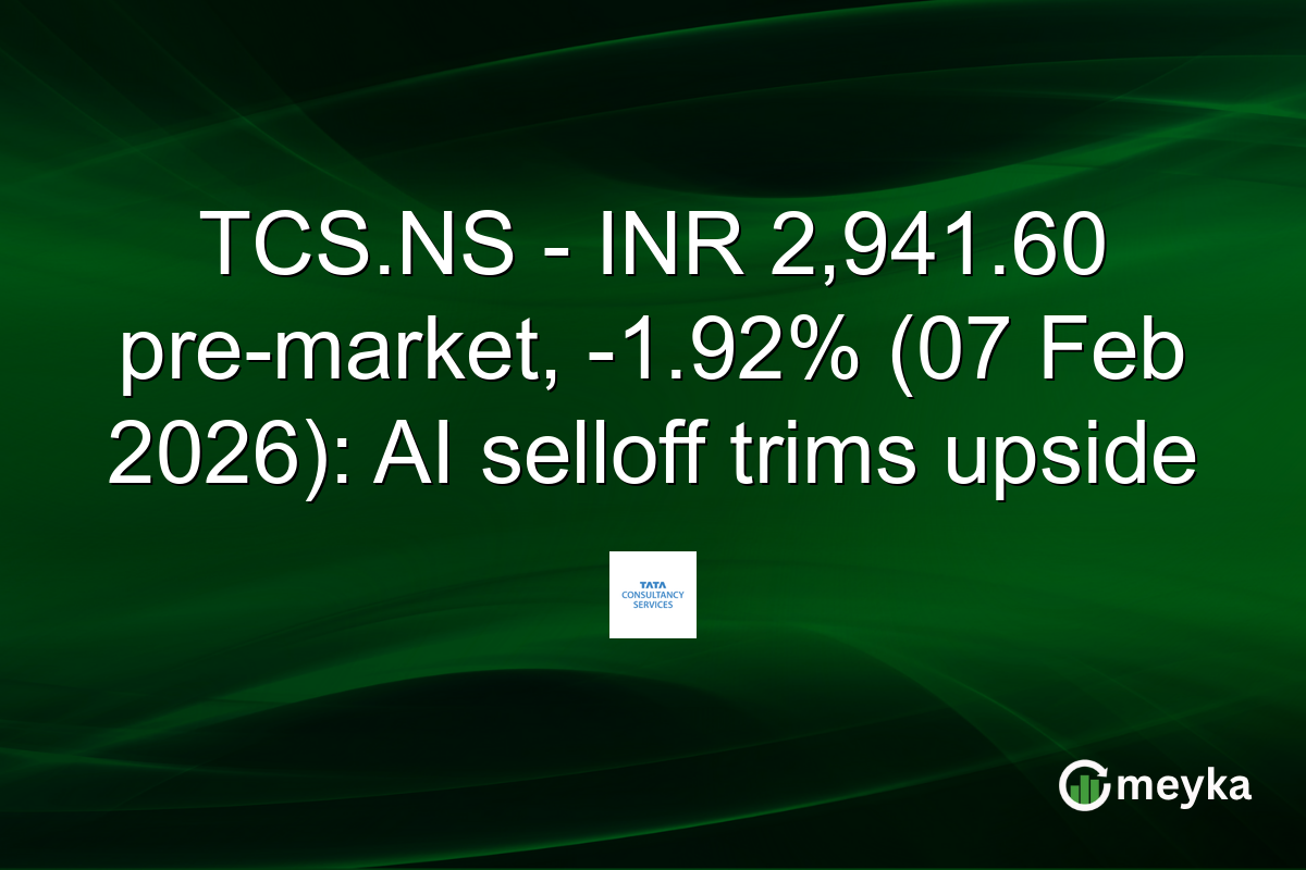 TCS.NS - INR 2,941.60 pre-market, -1.92% (07 Feb 2026): AI selloff trims upside