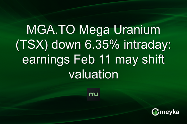 MGA.TO Mega Uranium (TSX) down 6.35% intraday: earnings Feb 11 may shift valuation