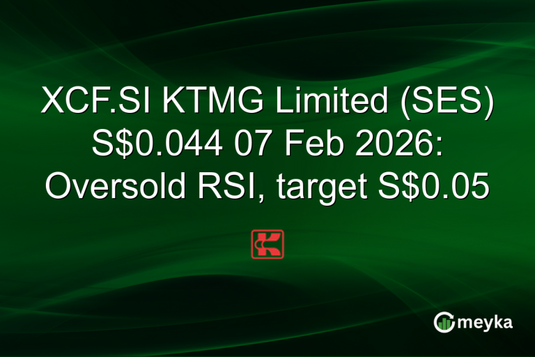 XCF.SI KTMG Limited (SES) S$0.044 07 Feb 2026: Oversold RSI, target S$0.05