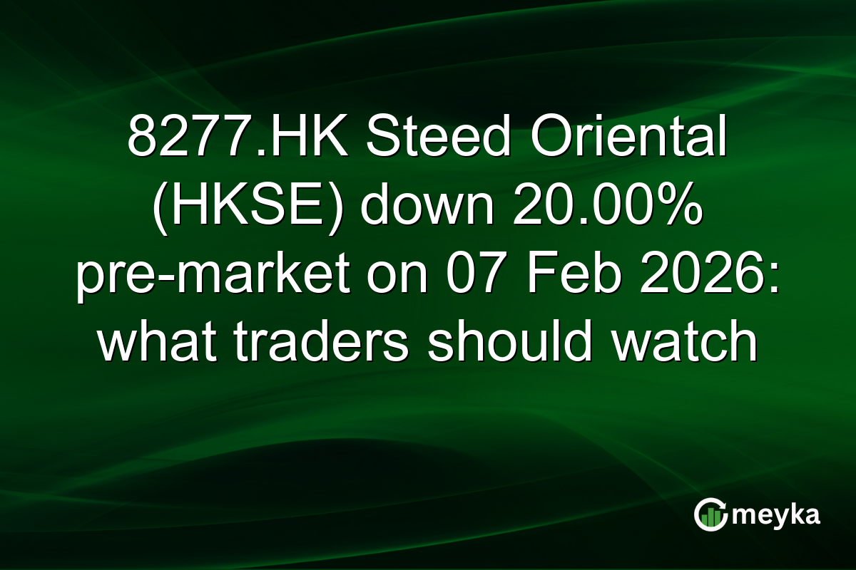 8277.HK Steed Oriental (HKSE) down 20.00% pre-market on 07 Feb 2026: what traders should watch
