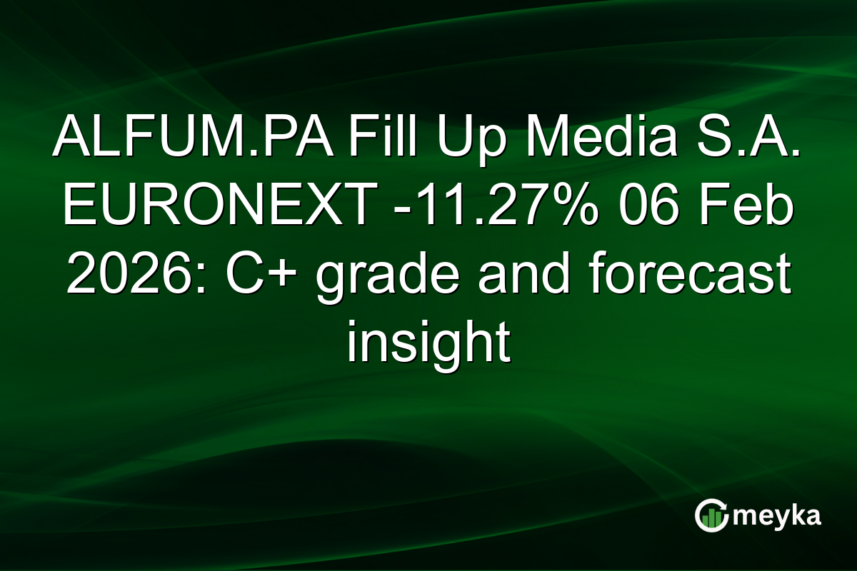 ALFUM.PA Fill Up Media S.A. EURONEXT -11.27% 06 Feb 2026: C+ grade and forecast insight