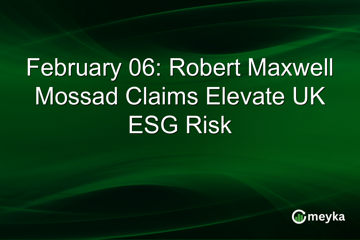 February 06: Robert Maxwell Mossad Claims Elevate UK ESG Risk