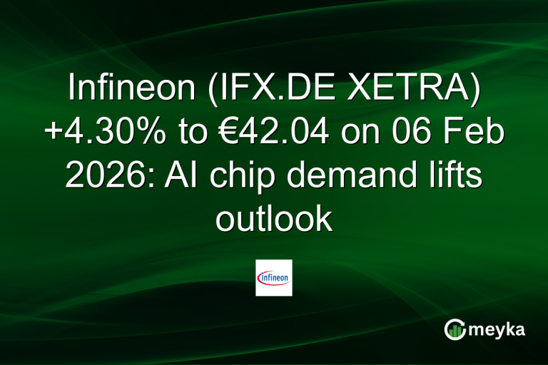 Infineon (IFX.DE XETRA) +4.30% to €42.04 on 06 Feb 2026: AI chip demand lifts outlook