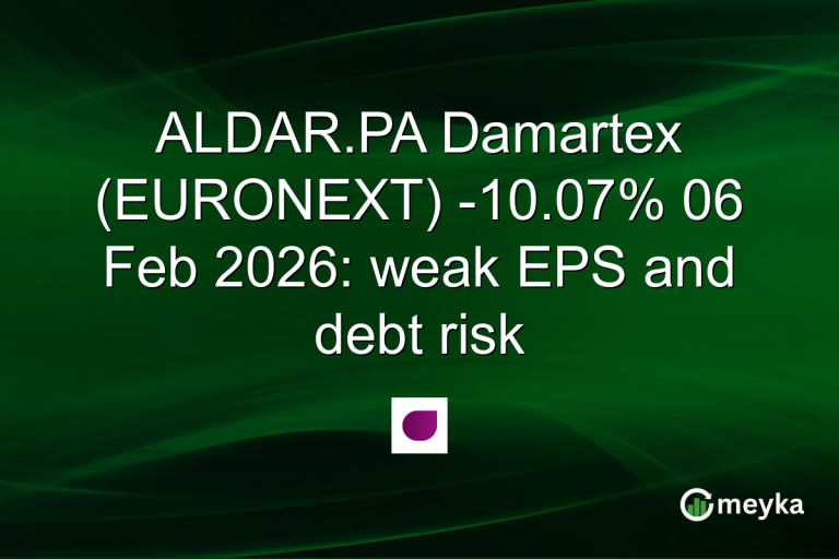 ALDAR.PA Damartex (EURONEXT) -10.07% 06 Feb 2026: weak EPS and debt risk