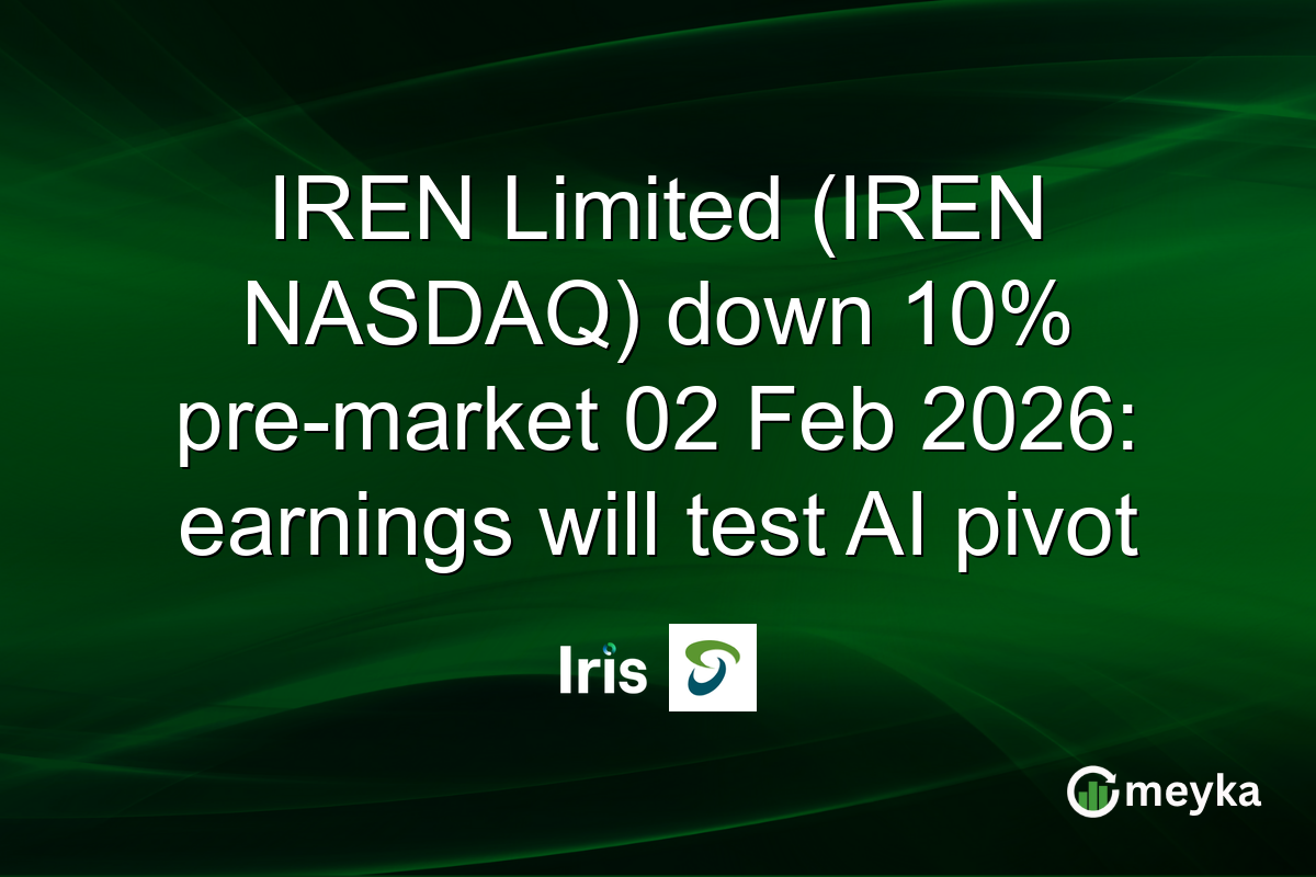 IREN Limited (IREN NASDAQ) down 10% pre-market 02 Feb 2026: earnings will test AI pivot