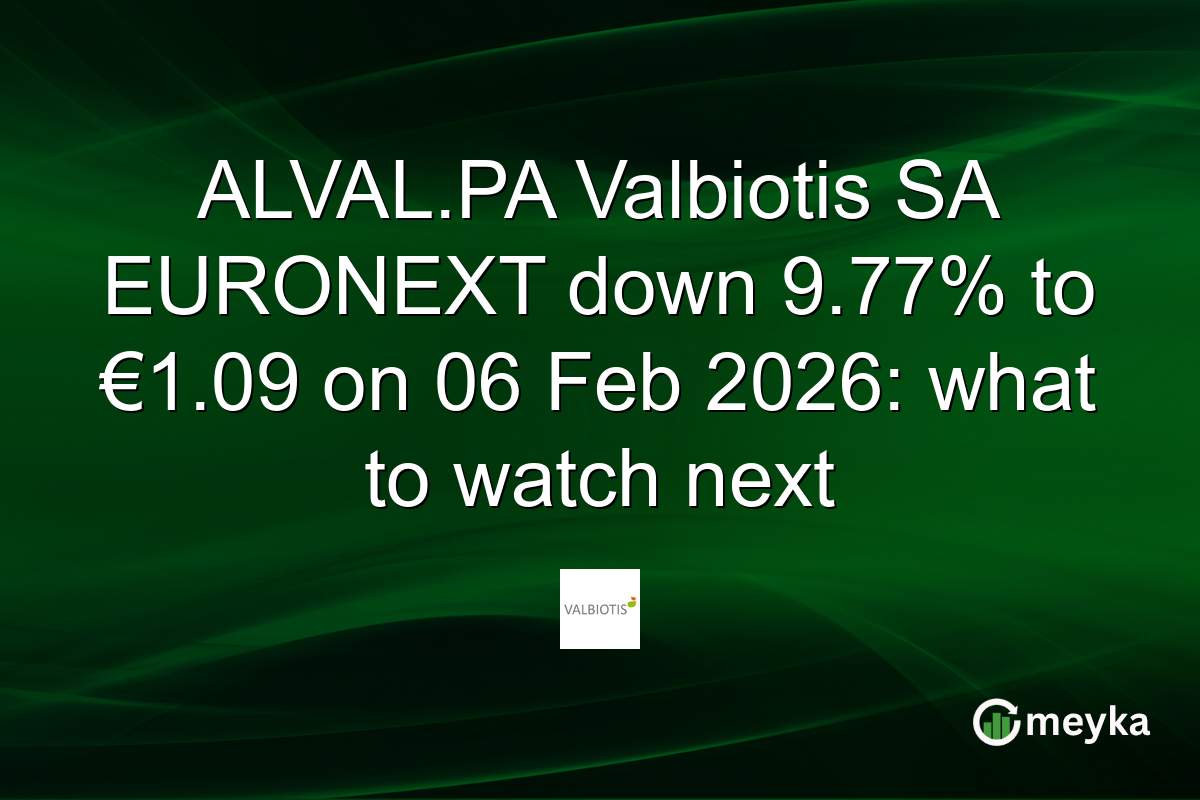 ALVAL.PA Valbiotis SA EURONEXT down 9.77% to €1.09 on 06 Feb 2026: what to watch next