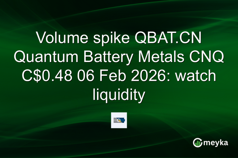 Volume spike QBAT.CN Quantum Battery Metals CNQ C$0.48 06 Feb 2026: watch liquidity