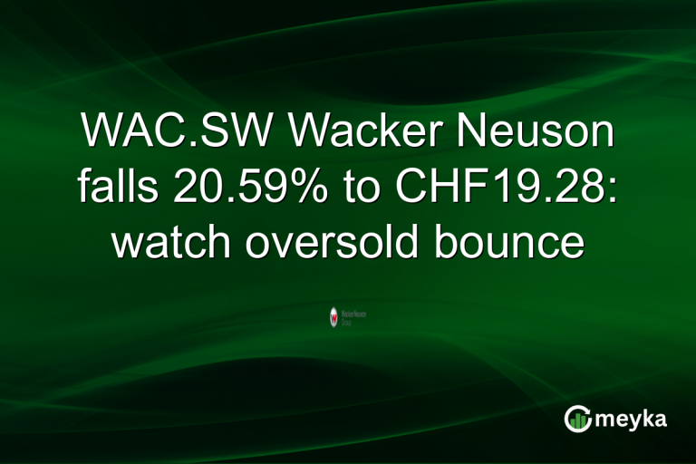 WAC.SW Wacker Neuson falls 20.59% to CHF19.28: watch oversold bounce