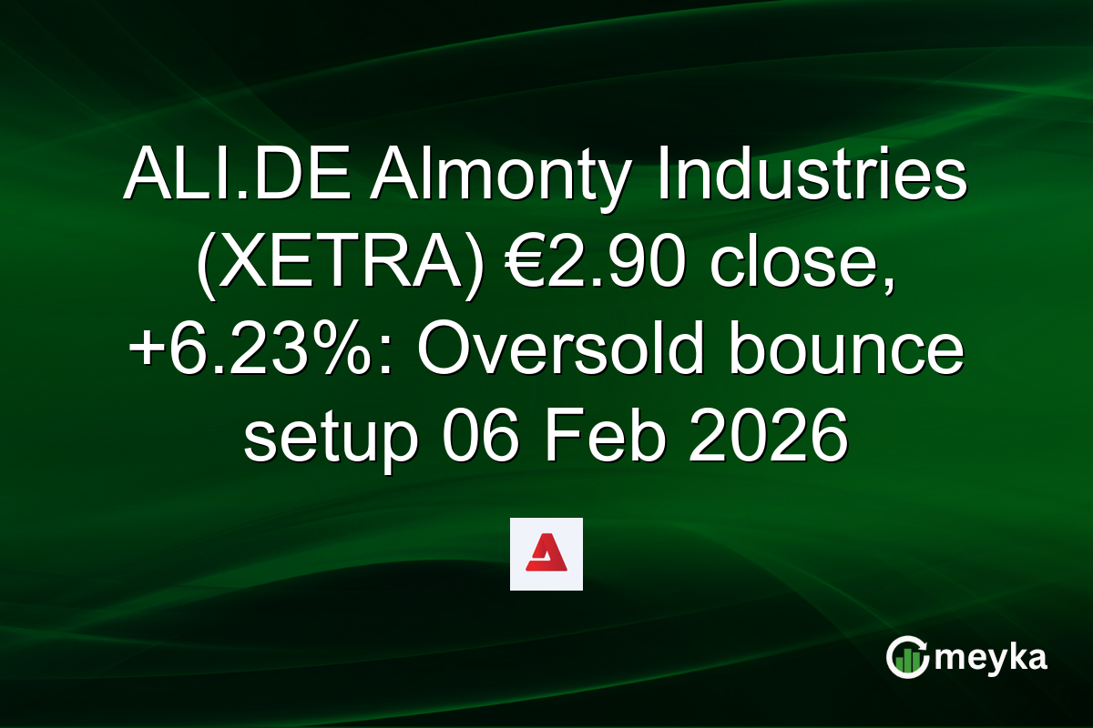 ALI.DE Almonty Industries (XETRA) €2.90 close, +6.23%: Oversold bounce setup 06 Feb 2026