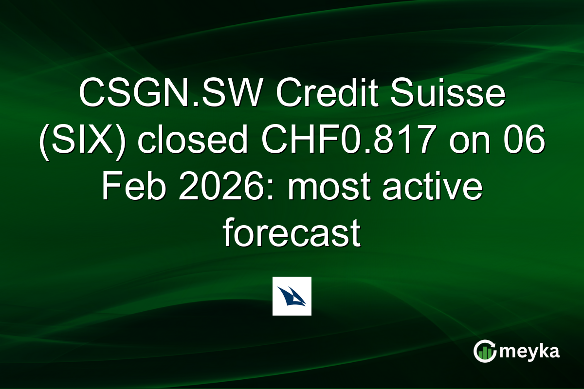 CSGN.SW Credit Suisse (SIX) closed CHF0.817 on 06 Feb 2026: most active forecast