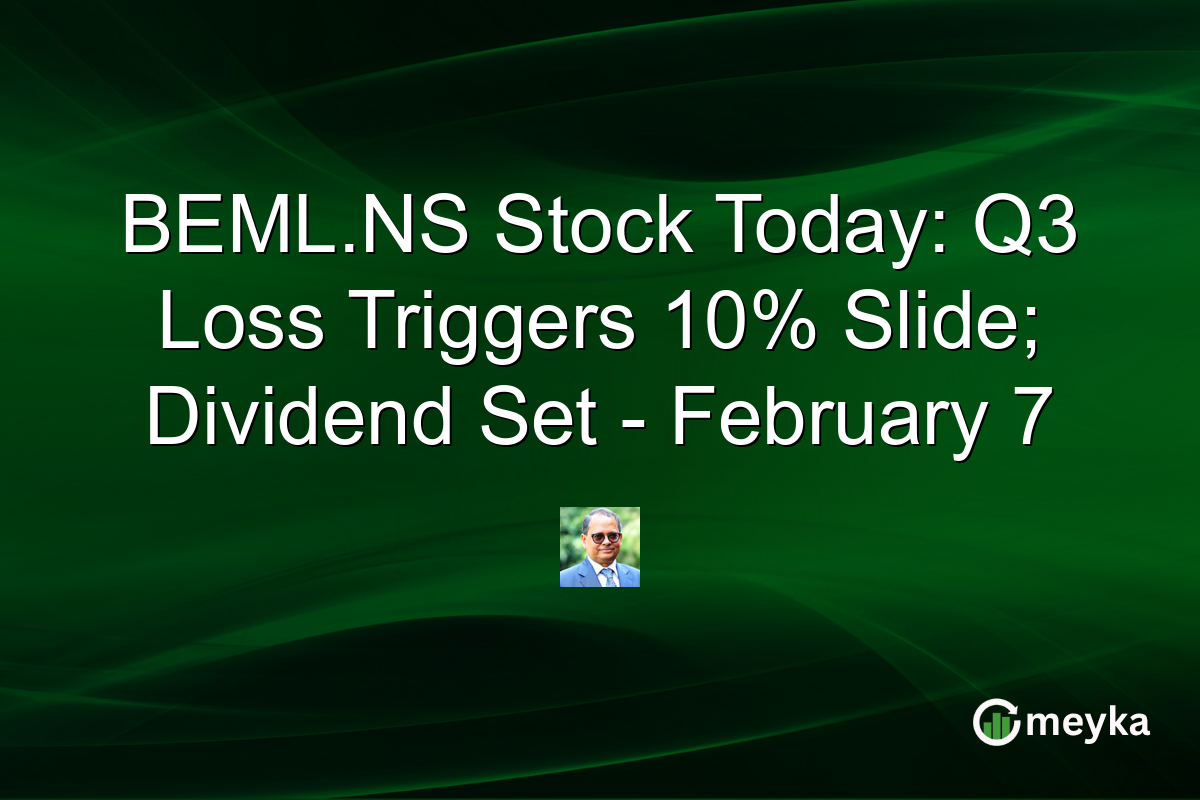 BEML.NS Stock Today: Q3 Loss Triggers 10% Slide; Dividend Set - February 7