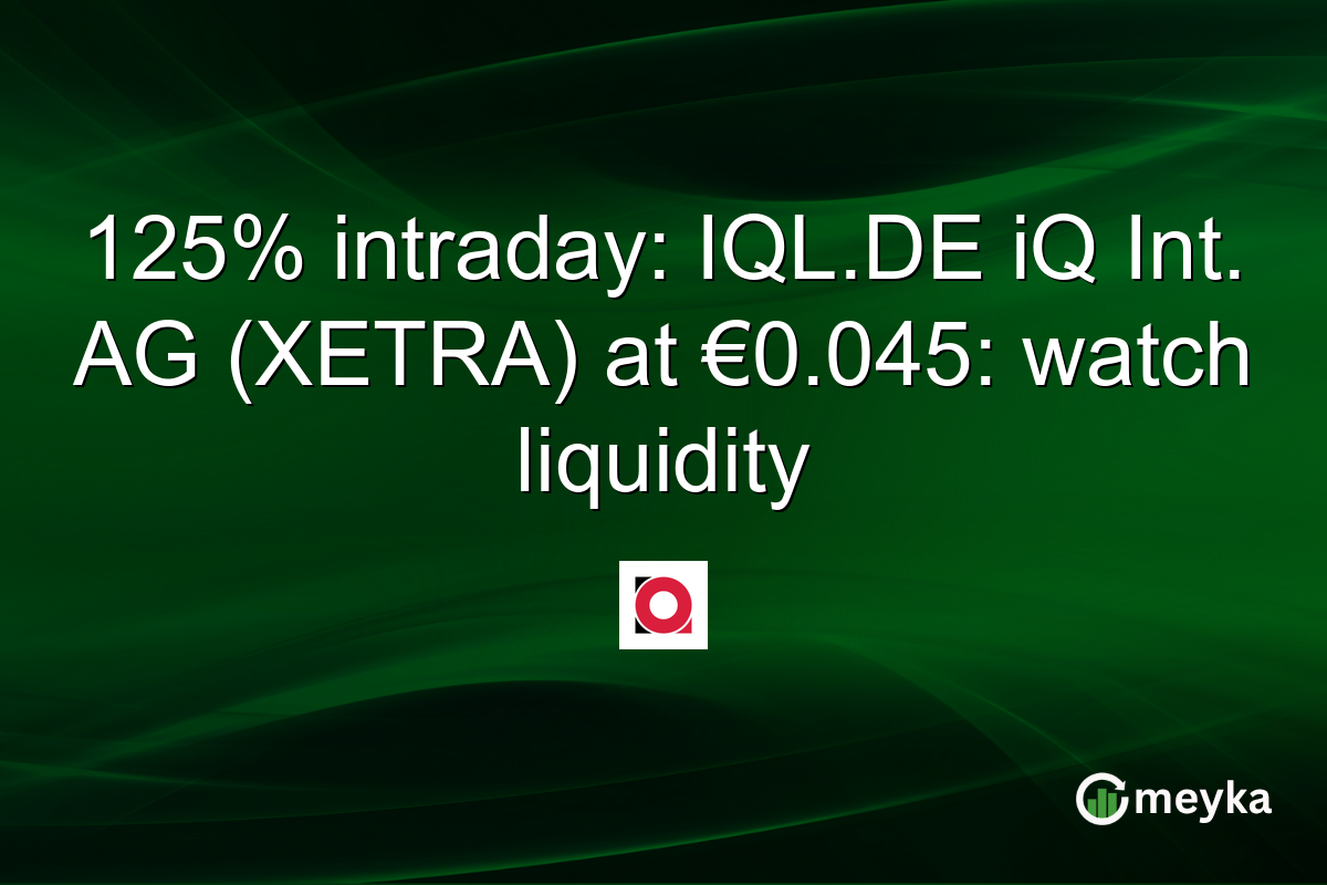 125% intraday: IQL.DE iQ Int. AG (XETRA) at €0.045: watch liquidity
