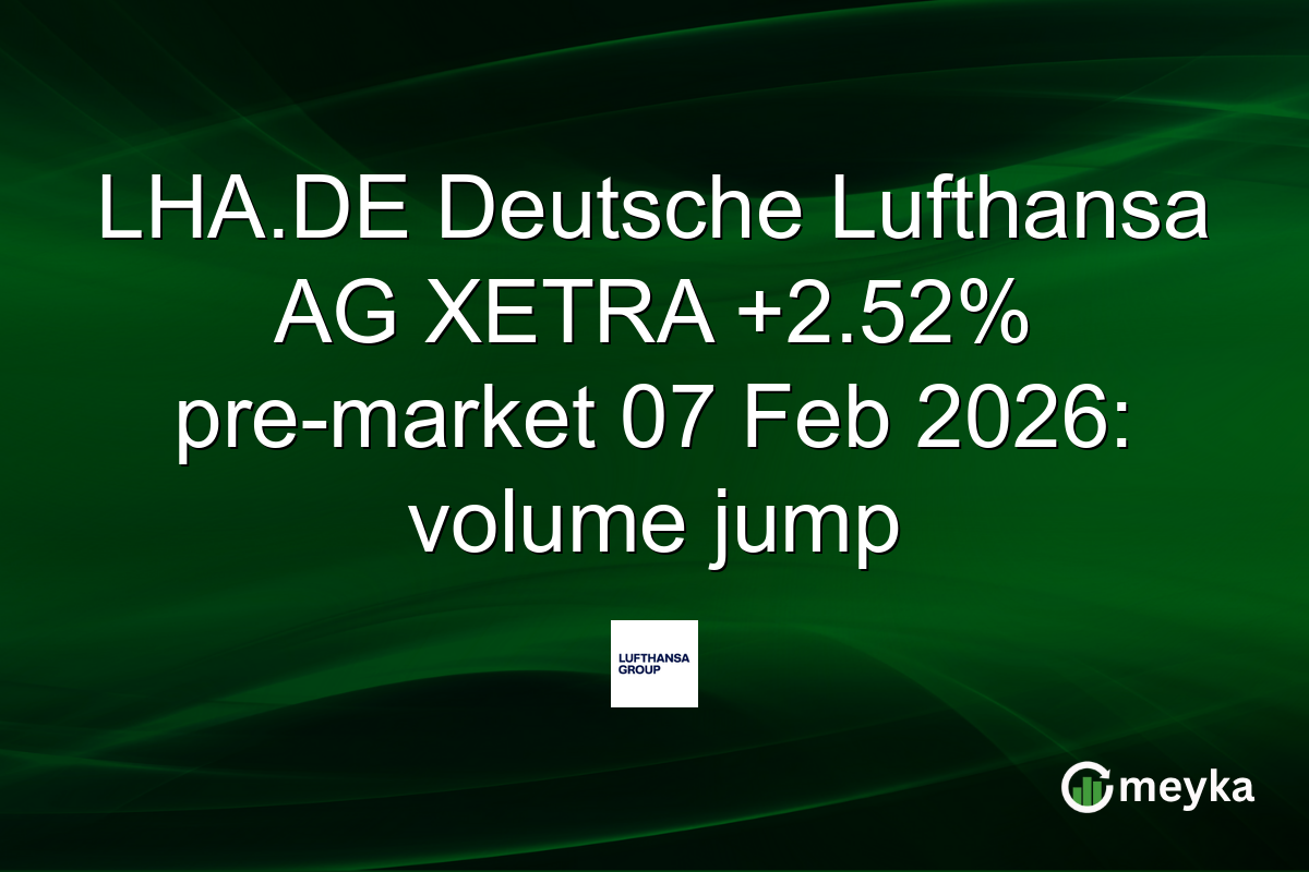 LHA.DE Deutsche Lufthansa AG XETRA +2.52% pre-market 07 Feb 2026: volume jump