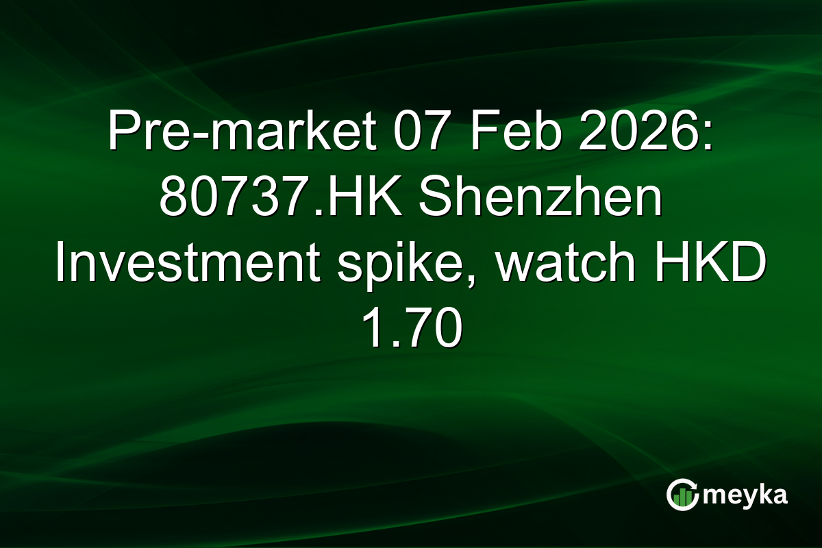 Pre-market 07 Feb 2026: 80737.HK Shenzhen Investment spike, watch HKD 1.70