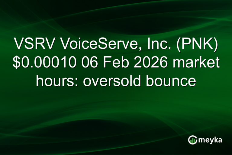 VSRV VoiceServe, Inc. (PNK) $0.00010 06 Feb 2026 market hours: oversold bounce