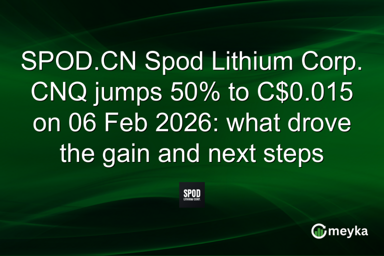 SPOD.CN Spod Lithium Corp. CNQ jumps 50% to C$0.015 on 06 Feb 2026: what drove the gain and next steps
