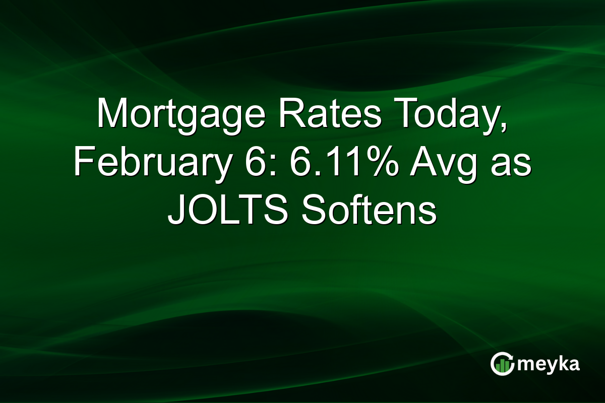 Mortgage Rates Today, February 6: 6.11% Avg as JOLTS Softens