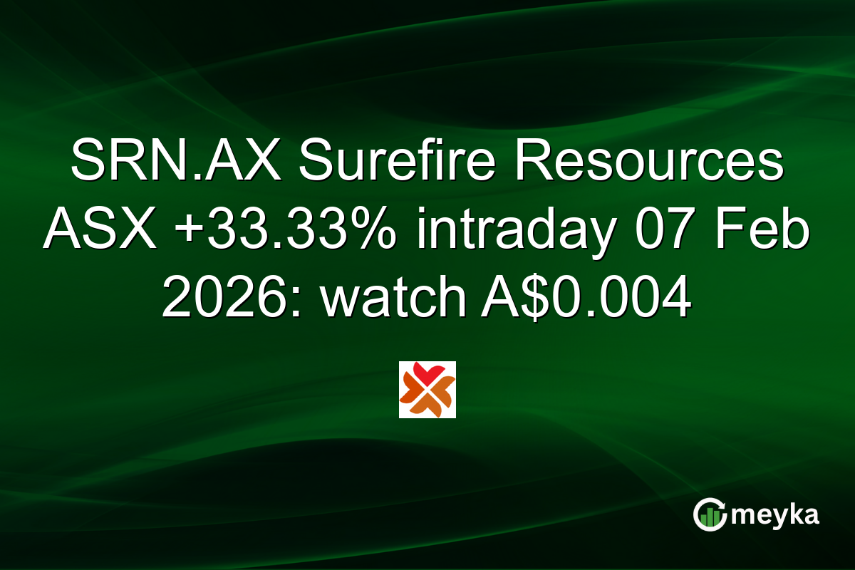 SRN.AX Surefire Resources ASX +33.33% intraday 07 Feb 2026: watch A$0.004