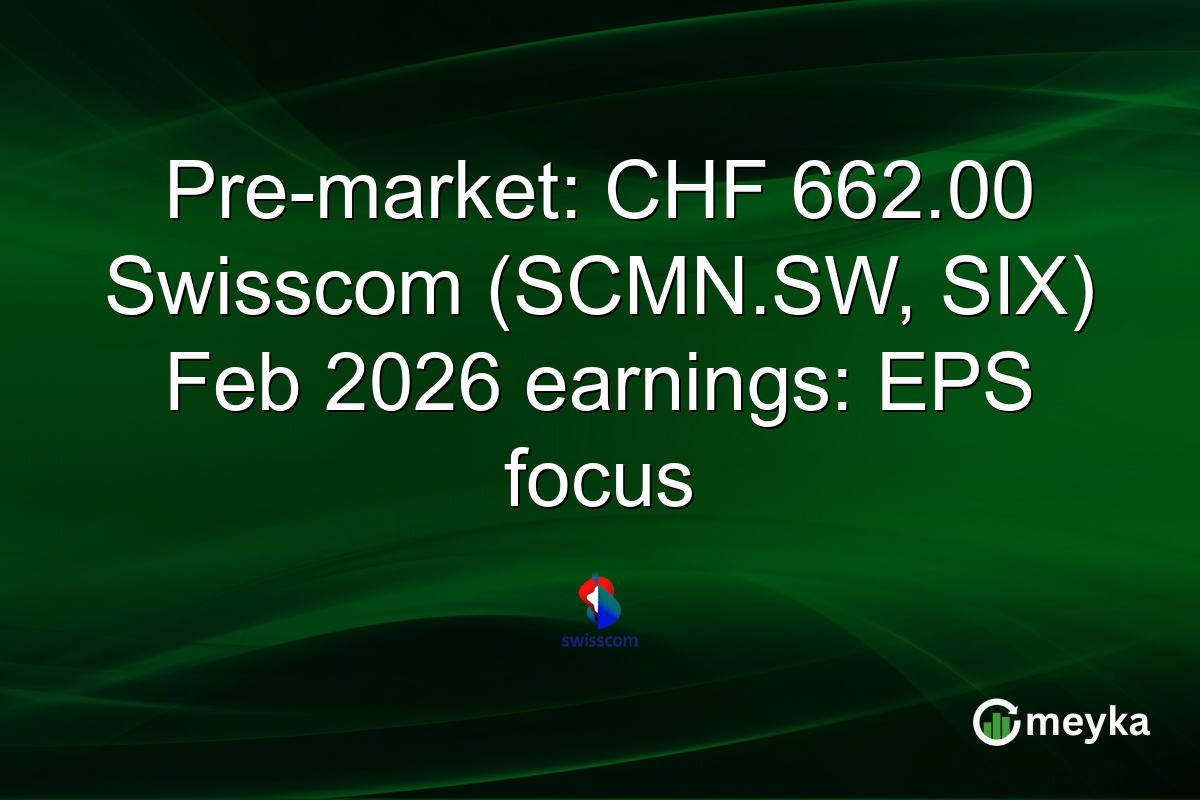 Pre-market: CHF 662.00 Swisscom (SCMN.SW, SIX) Feb 2026 earnings: EPS focus