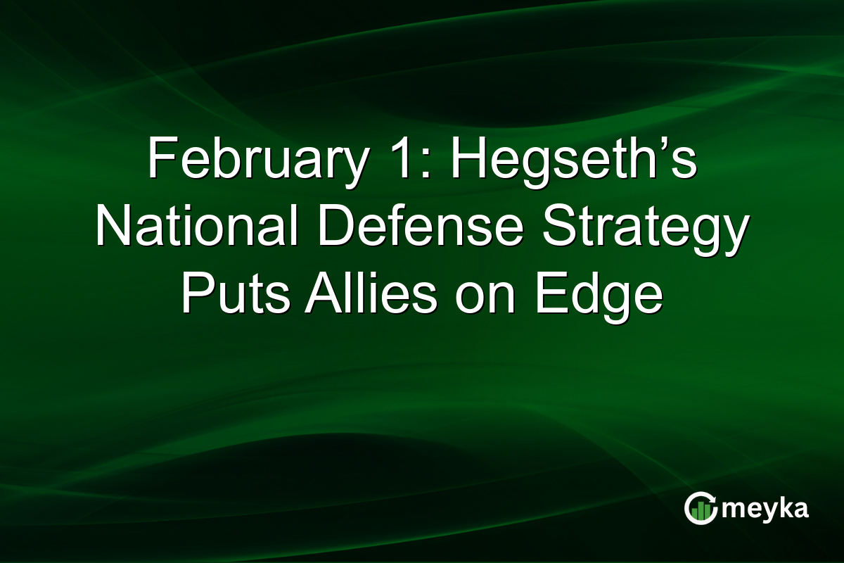 February 1: Hegseth’s National Defense Strategy Puts Allies on Edge