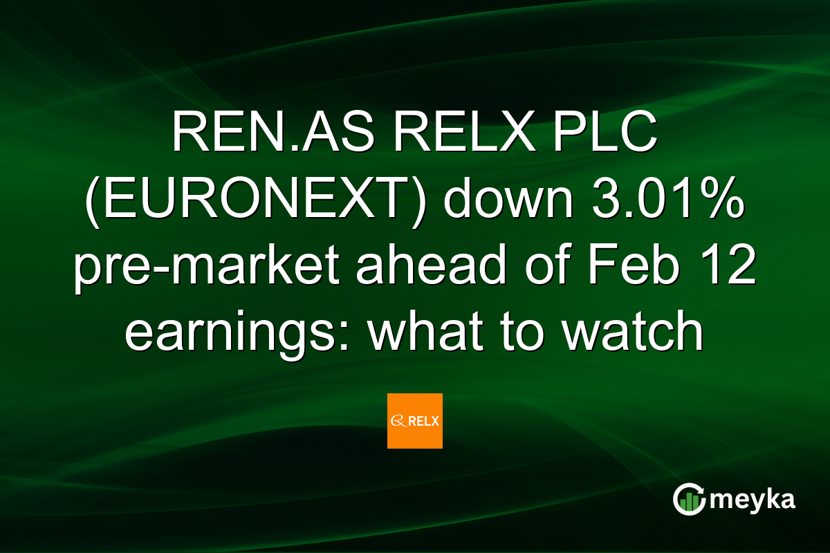 REN.AS RELX PLC (EURONEXT) down 3.01% pre-market ahead of Feb 12 earnings: what to watch