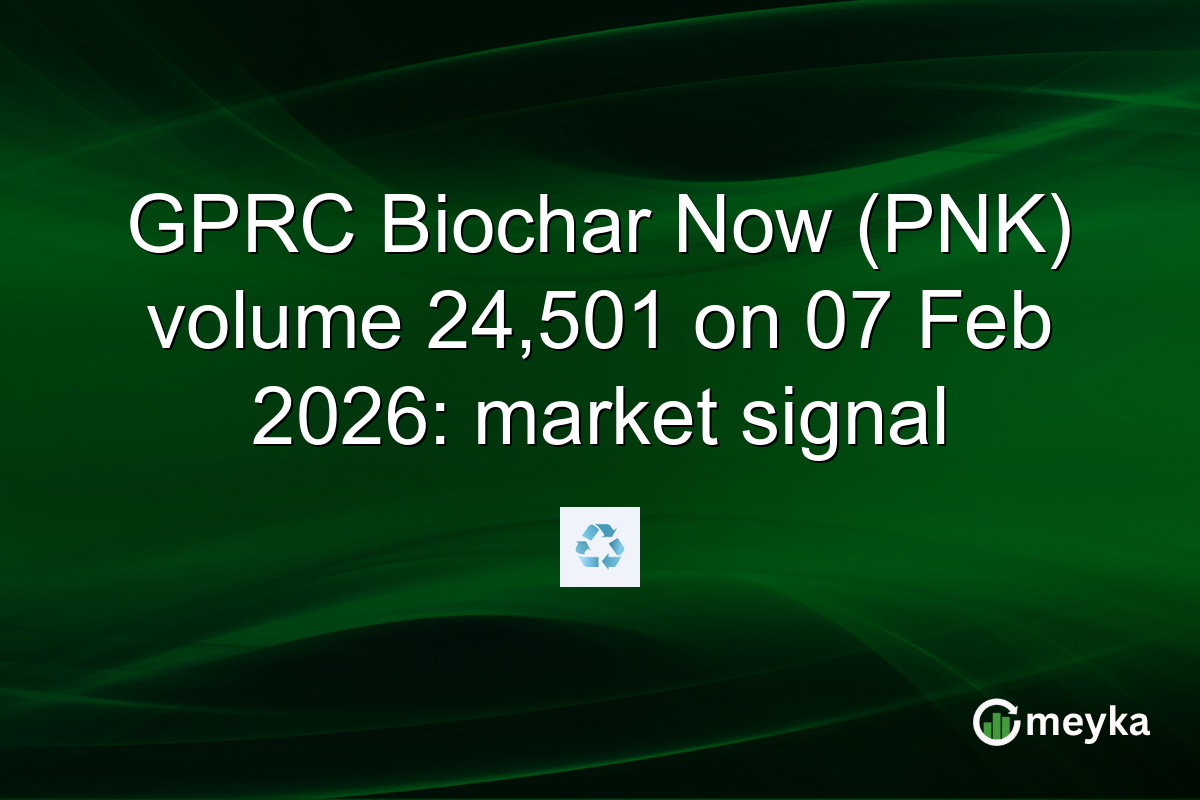 GPRC Biochar Now (PNK) volume 24,501 on 07 Feb 2026: market signal