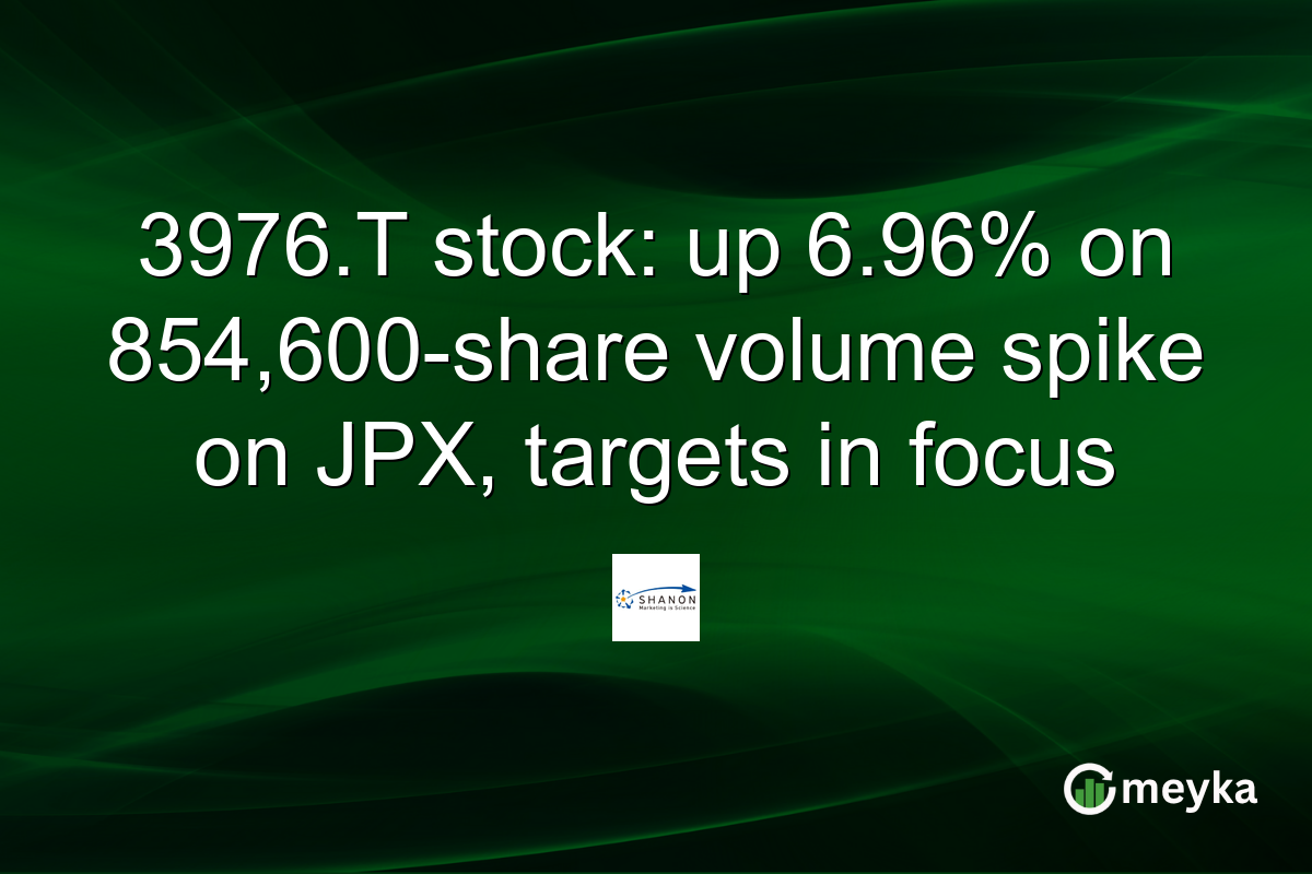 3976.T stock: up 6.96% on 854,600-share volume spike on JPX, targets in focus