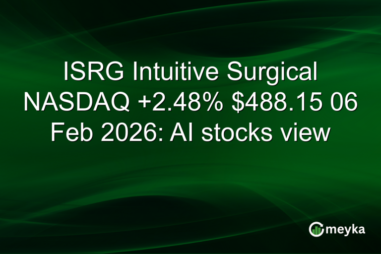 ISRG Intuitive Surgical NASDAQ +2.48% $488.15 06 Feb 2026: AI stocks view