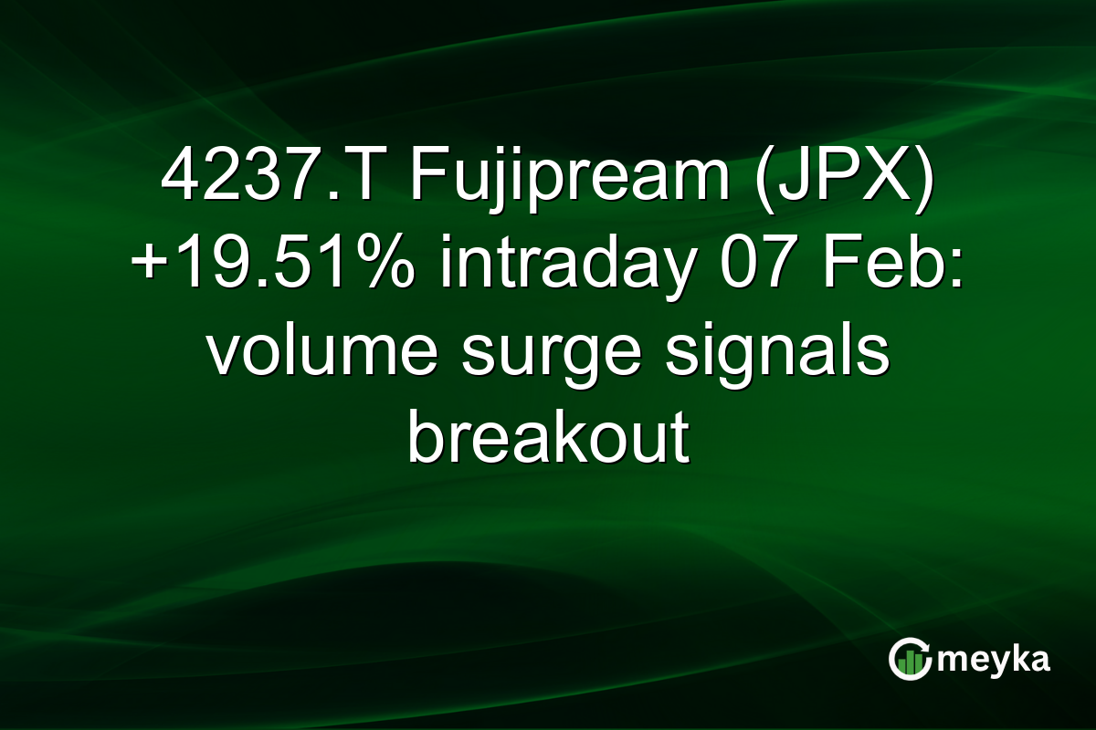 4237.T Fujipream (JPX) +19.51% intraday 07 Feb: volume surge signals breakout
