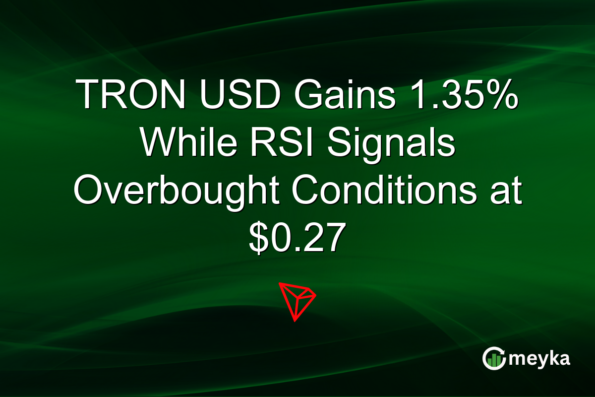 TRON USD Gains 1.35% While RSI Signals Overbought Conditions at $0.27