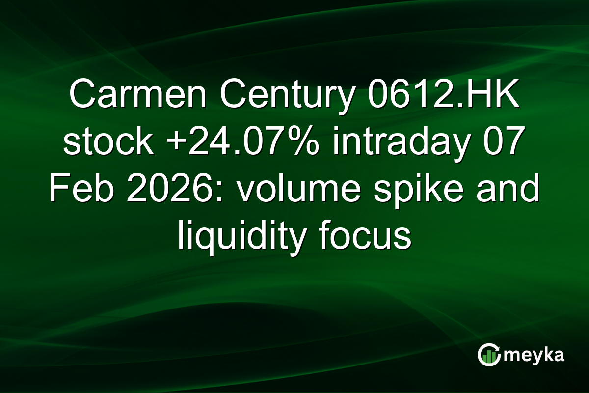 Carmen Century 0612.HK stock +24.07% intraday 07 Feb 2026: volume spike and liquidity focus