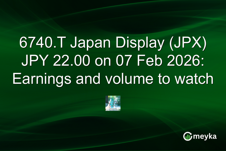 6740.T Japan Display (JPX) JPY 22.00 on 07 Feb 2026: Earnings and volume to watch