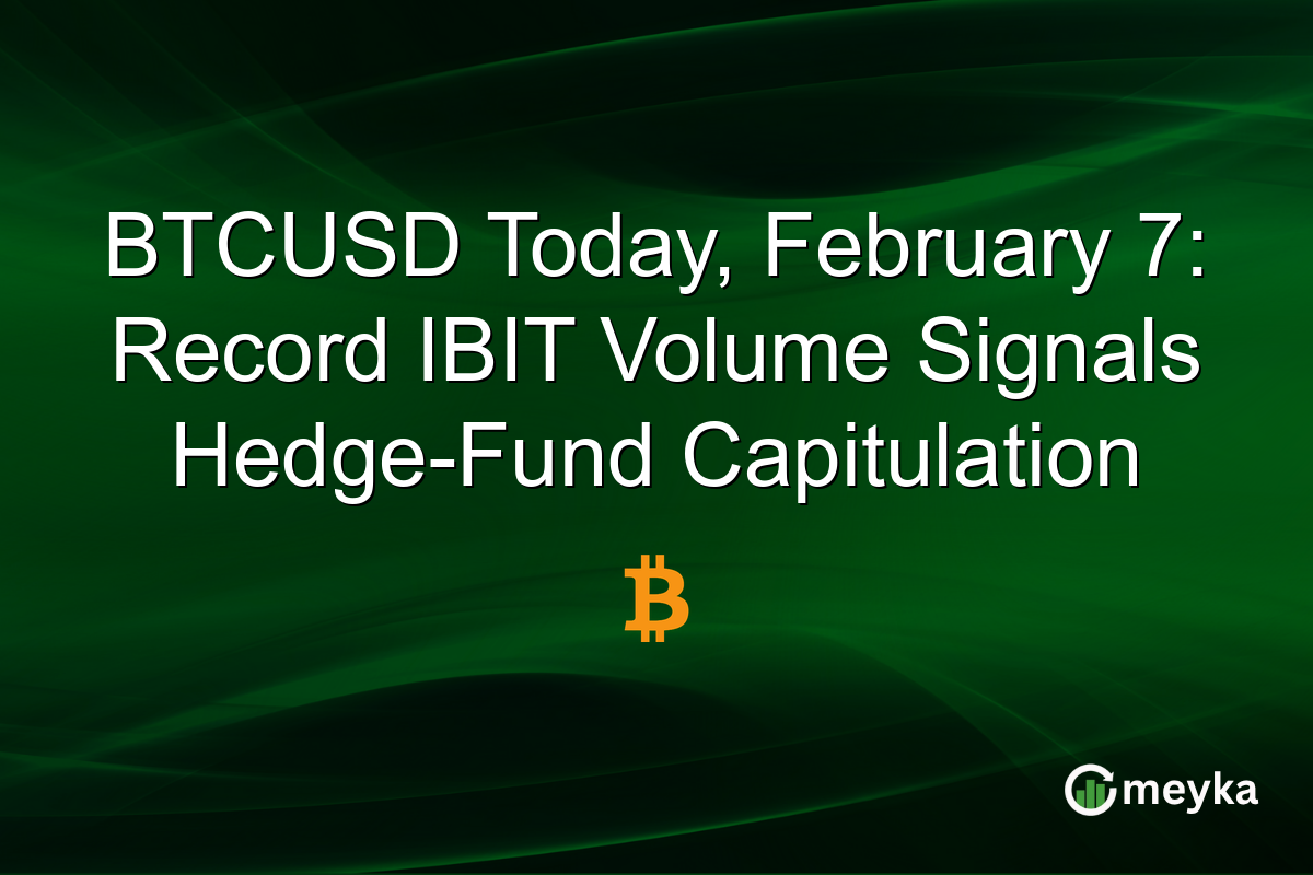 BTCUSD Today, February 7: Record IBIT Volume Signals Hedge-Fund Capitulation